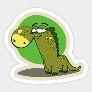 funny dino cartoon style dinosaur illustration Sticker